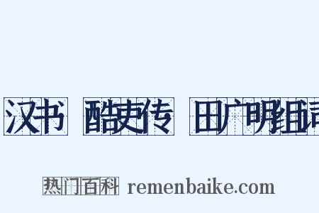 汉书·酷吏传·田广明组词是什么意思的图片